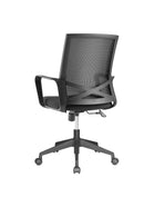 BRATECK Office Chair. Ergonomic with Breathable Mesh Back. Pneumatic Seat-Height Adjustment. Adjustable Tilt-back. PU Hooded Casters. Black Colour. - Office Connect 2018