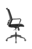 BRATECK Office Chair. Ergonomic with Breathable Mesh Back. Pneumatic Seat-Height Adjustment. Adjustable Tilt-back. PU Hooded Casters. Black Colour. - Office Connect 2018