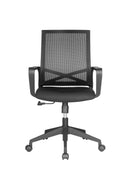 BRATECK Office Chair. Ergonomic with Breathable Mesh Back. Pneumatic Seat-Height Adjustment. Adjustable Tilt-back. PU Hooded Casters. Black Colour. - Office Connect 2018