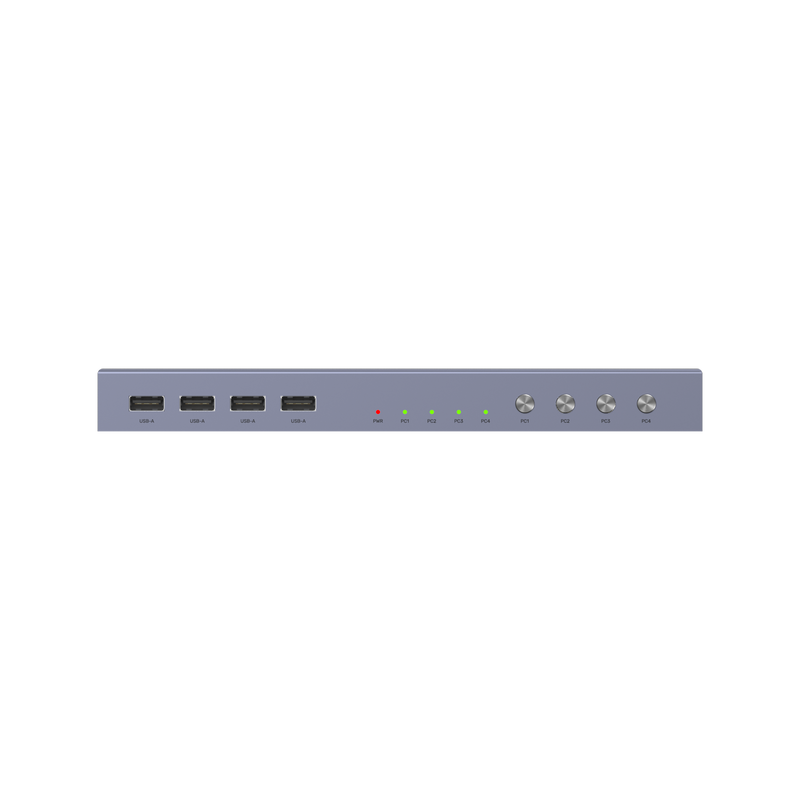 UNITEK HDMI KVM 4-in-1-Out Switch & Supports 4K@60Hz UHD. Includes 4x USB-A Ports, 4x HDMI Inputs & 1x HDMI Output Ports, 4x PC input Ports. Switch Buttons, LED Lights. Includes Cables.