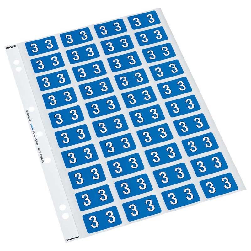 Codafile Label Numeric 3 25mm Pack 5 Sheets - Office Connect 2018