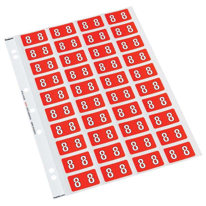 Codafile Label Numeric 8 25mm Pack 5 Sheets - Office Connect 2018