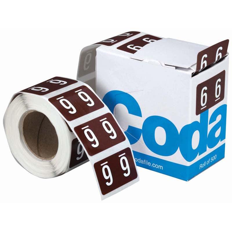 Codafile Label Numeric 6 25mm Roll 500 - Office Connect 2018