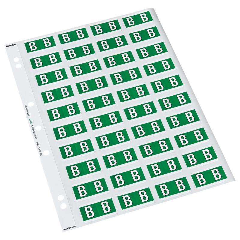 Codafile Label Alpha B 25mm Pack 5 Sheets - Office Connect 2018