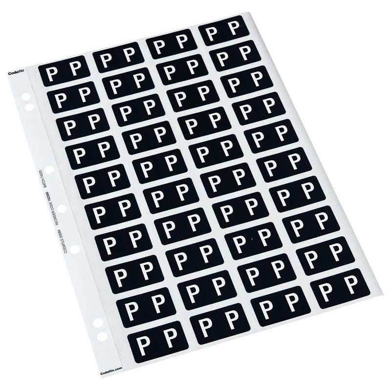 Codafile Label Alpha P 25mm Pack 5 Sheets - Office Connect 2018