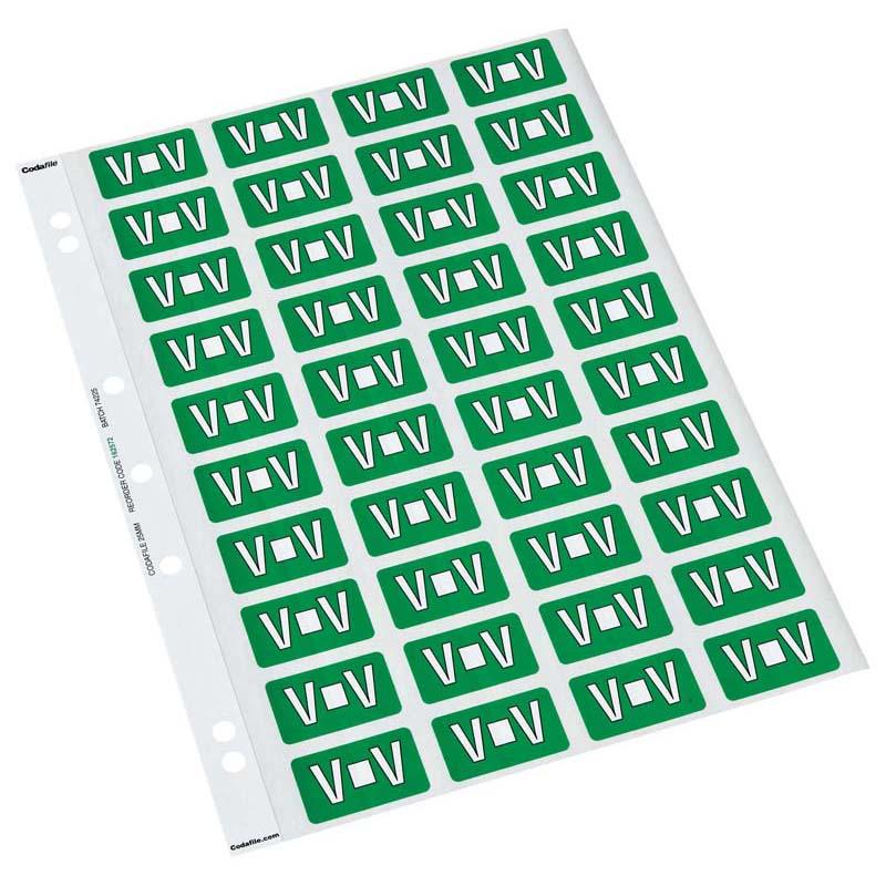 Codafile Label Alpha V 25mm Pack 5 Sheets - Office Connect 2018