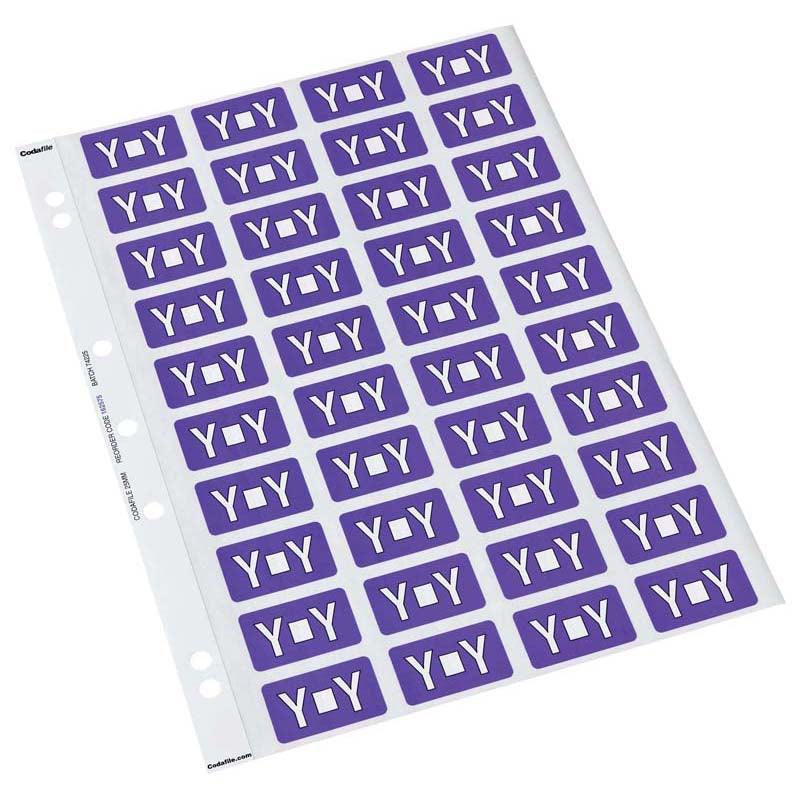 Codafile Label Alpha Y 25mm Pack 5 Sheets - Office Connect 2018