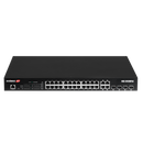 EDIMAX Industrial Surveillance VLAN 28-Port Gigabit PoE+ Web Smart Switch. 24 Gigabit Ethernet Ports, 4 Gigabit RJ45 and 4 SFP Combo Ports. PoE up to 200m at 10Mps. Supports up to 30W per Port. - Office Connect 2018