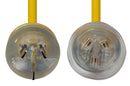 DYNAMIX 10M 240v Heavy Duty Power Extension Lead (3 Core 1.0mm) Power-On LED in Clear Moulded Plastic 10A Plug. Yellow Colour - Office Connect 2018