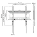 BRATECK 32"-55" Fixed TV Wall Mount Max load: 50Kgs. VESA Support: 200x200,300x300,400x200,400x400 Built-in Bubble level. Curved Display Compatible. Colour: Black. - Office Connect 2018