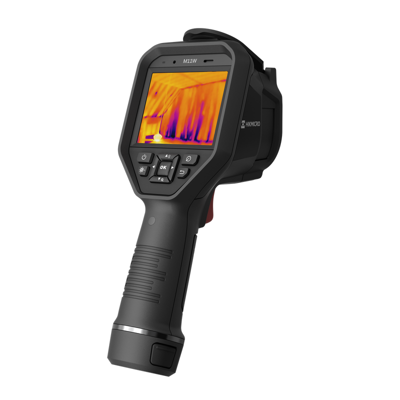 HIKMICRO M11W Handheld Wi-Fi Thermal Imaging Camera. 3.5" LCD Touch Screen. Thermal, Visual, Fusion, PIP & Blending Image Modes. Thermal Resolution: 27,649 Pixels. NETD: Less than  40 mK.