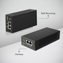 EDIMAX 90W Gigabit PoE++ Injector. Delivers Power & Data up to 100m. Easy Plug & Play. Built-in Short Circuit Protection. Wall-mount & Metal Housing. - Office Connect 2018