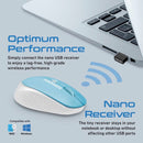 PROMATE Ergonomic Wireless Mouse 800/1200/1600 Dpi. 10m Working Range. Included Nano Receiver. Easy Plug and Play Installation. Compatible with Windows and Mac. Blue - Office Connect 2018