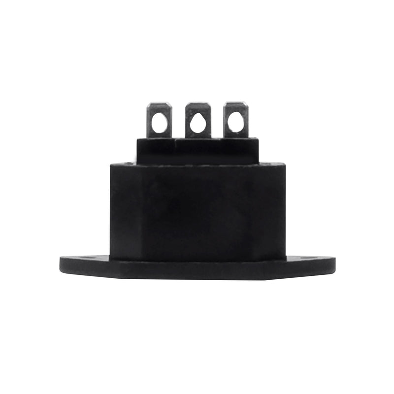 DYNAMIX IEC Female C13 Panel Mount Screw on Inlet Connector. Rated to 15A 250V AC. Black Colour