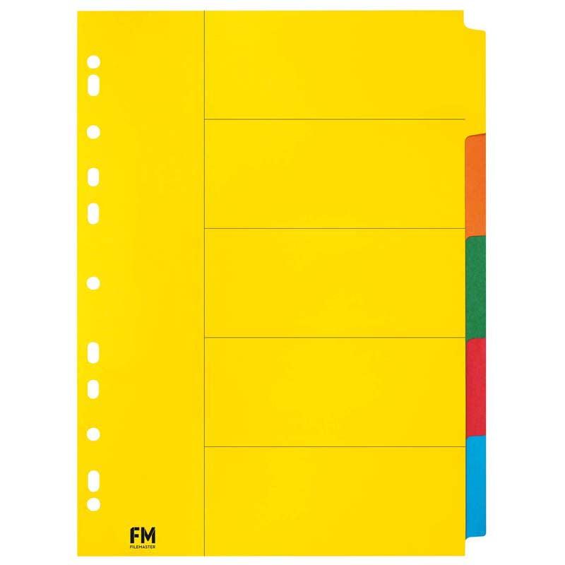 FM Indices A4 5 Tab Coloured Cardboard - Office Connect 2018