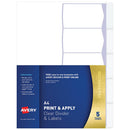 Avery Indexmaker A4 5 Tab Clear With Easy Apply Label L7455-5 - Office Connect 2018
