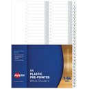 Avery Dividers A4 1-54 Tab White Pre-Printed - Office Connect 2018