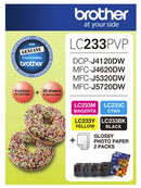 Brother LC233PVP Combo Pack with 40 Sheets of 6x4 Photo Paper - Office Connect 2018