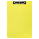 FM Clipboard Neon Yellow Foolscap Transparent Plastic