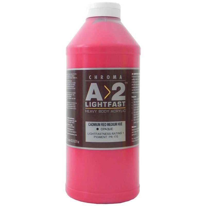 A2 Lightfast Heavybody Acrylic 1 Litre Cadmium Medium Red - Office Connect 2018