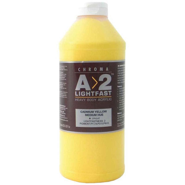 A2 Lightfast Heavybody Acrylic 1 Litre Cadmium Medium Yellow - Office Connect 2018