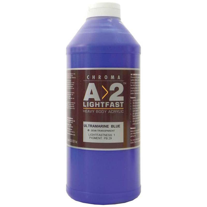 A2 Lightfast Heavybody Acrylic 1 Litre Ultramarine Blue - Office Connect 2018