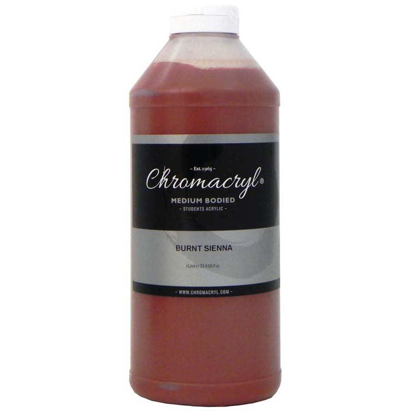 Chromacryl Acrylic Paint Student 1 Litre Burnt Sienna - Office Connect 2018