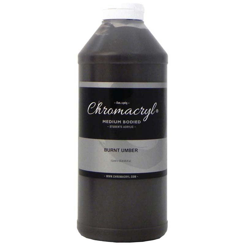 Chromacryl Acrylic Paint Student 1 Litre Burnt Umber - Office Connect 2018