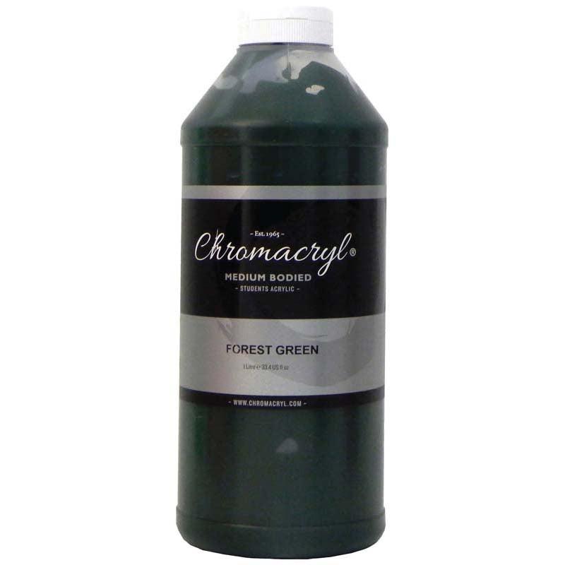 Chromacryl Acrylic Paint Student 1 Litre Forest Green - Office Connect 2018