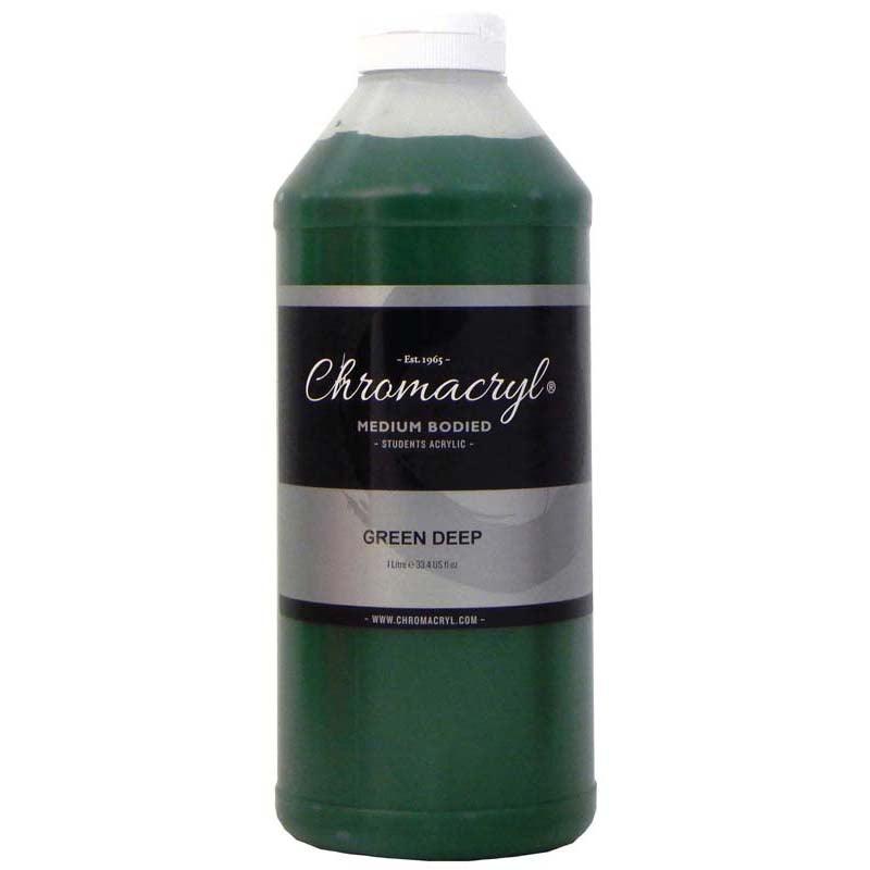 Chromacryl Acrylic Paint Student 1 Litre Deep Green - Office Connect 2018