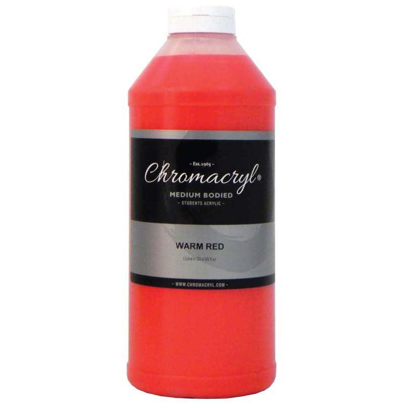 Chromacryl Acrylic Paint Student 1 Litre Warm Red - Office Connect 2018