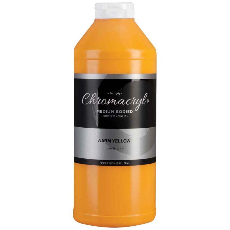 Chromacryl Acrylic Paint Student 1 Litre Warm Yellow - Office Connect 2018