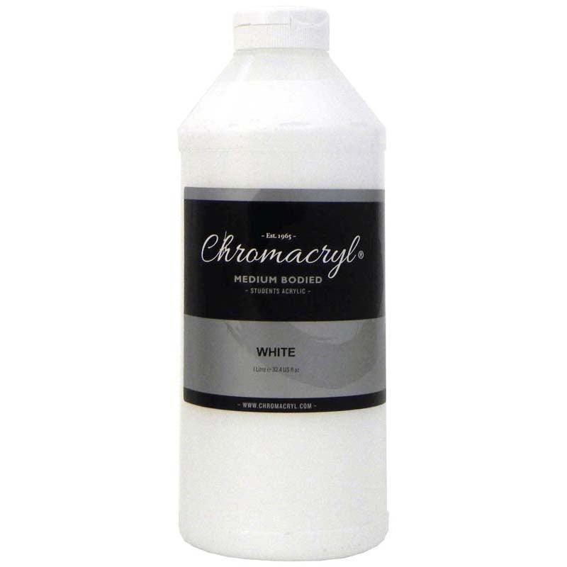 Chromacryl Acrylic Paint Student 1 Litre White - Office Connect 2018