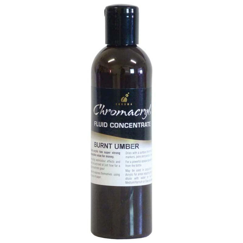 Chromacryl Fluid Concentrate Burnt Umber 250ml - Office Connect 2018