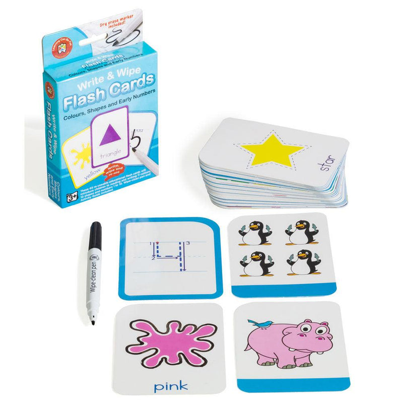 LCBF Write & Wipe Flashcards Colour Shape Number w/Marker - Office Connect 2018