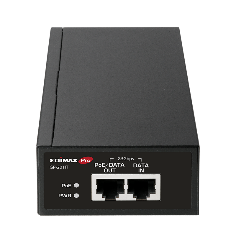 EDIMAX IEEE 802.3at 2.5 Gigabit PoE+ Injector 30W. Provides Power & Data up to 100m. Easy Pulg & Play Desktop or Wall-mount Installation. Built-in PoE Short Circuit. - Office Connect 2018