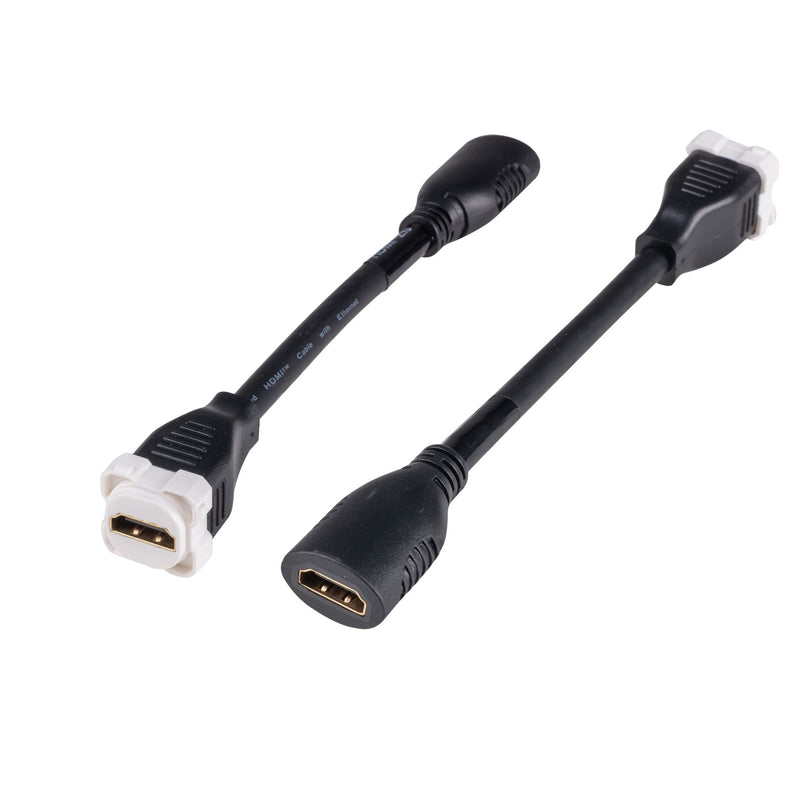 AMDEX 150mm HDMI Adapter Pigtail, High-Speed With Ethernet Rated V2.1 Colour WHITE - Office Connect 2018