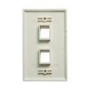 DYNAMIX Dual Port Face Plate for RJ45 110 Keystone Jacks. NOTE Jack pins at top of plate when installed vertically, on side when installed horizontally. - Office Connect 2018