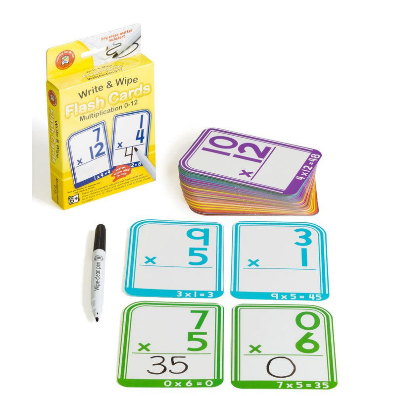 LCBF Write & Wipe Flashcards Multiplication w/Marker - Office Connect 2018