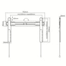 BRATECK 37''-70'' Ultra-Slim wall bracket. Max load: 35kg. VESA support up to: 600x400. Profile: 18mm. Curved display compatible. Colour: Black. - Office Connect 2018