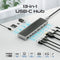 PROMATE 12-in-1 Multi-Port Hub. Includes 4x USB-A & 1x USB-C PD Port, 2x HDMI Ports, 1x RJ45 Gig Port, 1x Display Port, SD/TF Card Slots, 1x Aux Port. Silver/Black Colour. - Office Connect 2018