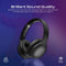 PROMATE High-Fidelity Stereo Deep Base Bluetooth Wireless Headphones. Up to 24 Hours Playing Time, Built-in 300mAh Battery, Flip & Fold Design, 10-15m Operating Distance, Wired or Wireless. Black