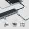 PROMATE 12-in-1 Multi-Port Hub. Includes 4x USB-A & 1x USB-C PD Port, 2x HDMI Ports, 1x RJ45 Gig Port, 1x Display Port, SD/TF Card Slots, 1x Aux Port. Silver/Black Colour. - Office Connect 2018