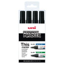 Uni Permanent Bullet Tip Marker 4 Piece Black 520 - Office Connect 2018