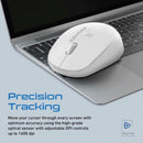 PROMATE Ergonomic Wireless Mouse 800/1200/1600 Dpi. 10m Working Range. Included Nano Receiver. Easy Plug and Play Installation. Compatible with Windows and Mac. White - Office Connect 2018