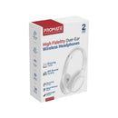 PROMATE High-Fidelity Stereo Deep Base Bluetooth Wireless Headphones. Up to 24 Hours Playing Time, Built-in 300mAh Battery, Flip & Fold Design, 10-15m Operating Distance, Wired or Wireless. White - Office Connect 2018