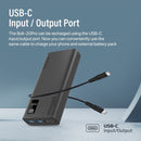 PROMATE 20000mAh Power Bank with Smart LED Display & Super Slim Design. Includes 2x USB-A & 1x USB-C Ports. 2A (Shared) Charging. Auto Voltage Regulation. Charge 3x Devices. Black Colour. - Office Connect 2018