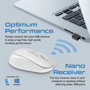PROMATE Ergonomic Wireless Mouse 800/1200/1600 Dpi. 10m Working Range. Included Nano Receiver. Easy Plug and Play Installation. Compatible with Windows and Mac. White - Office Connect 2018
