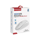 PROMATE Ergonomic Wireless Mouse 800/1200/1600 Dpi. 10m Working Range. Included Nano Receiver. Easy Plug and Play Installation. Compatible with Windows and Mac. White - Office Connect 2018