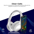 PROMATE High-Fidelity Stereo Deep Base Bluetooth Wireless Headphones. Up to 24 Hours Playing Time, Built-in 300mAh Battery, Flip & Fold Design, 10-15m Operating Distance, Wired or Wireless. White - Office Connect 2018